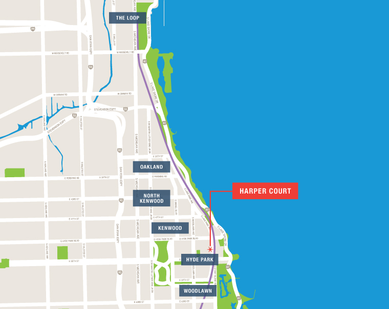 Hyde Park Map of Redevelopment Areas, Businesses and Tourist Attractions